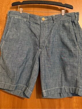 J. Crew Men's Chambray Shorts in Denim Blue